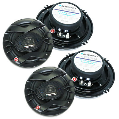 2 Pairs | BLAUPUNKT GTS655M 500W 6.5'' SLIM LINE 4-WAY COAXIAL SPEAKERS MAX POWER