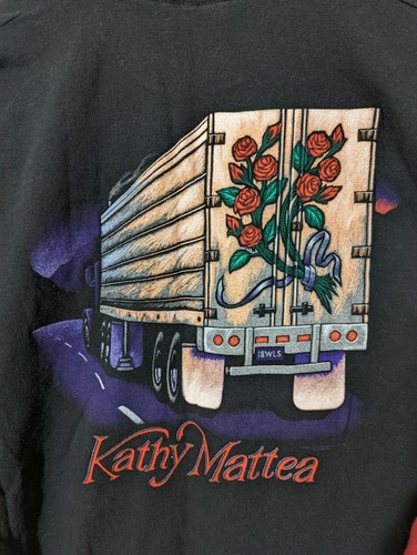 Vintage Eighteen Wheels Kathy Mattea Semi Truck T Shirt Single Stitch Size Large - Picture 4 of 5
