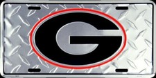 Georgia Bulldogs Diamond License Plate Sign Tag Made in the USA FAST SHIPPING