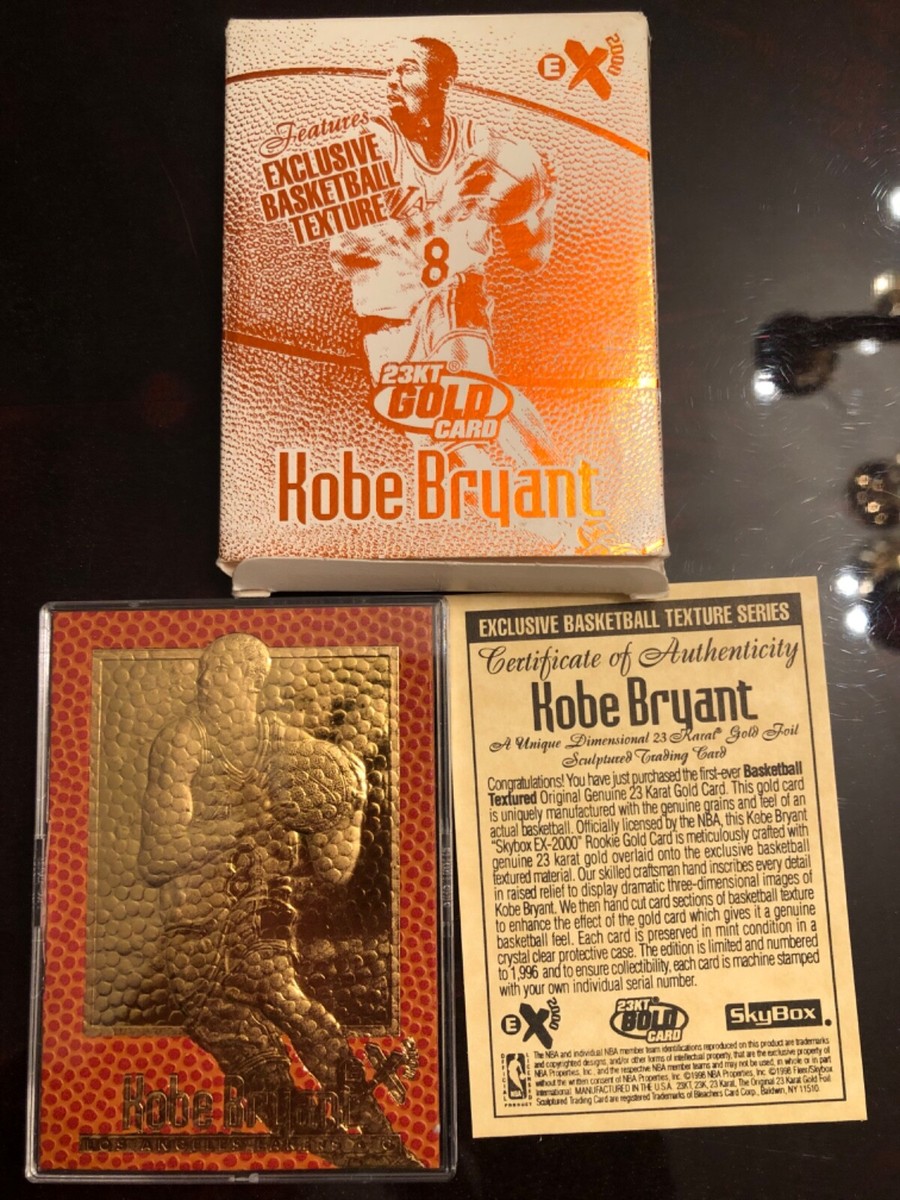 1998 Skybox EX2000 Kobe Bryant 23KT Karat Gold Basketball Texture