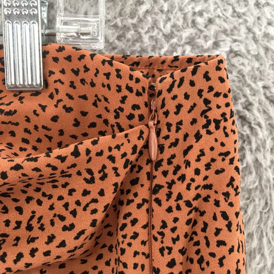 Nine West Side 褶皱 Midi 铅笔裙女式 XL 生锈多动物印花休闲 — 第 4/4 张图片