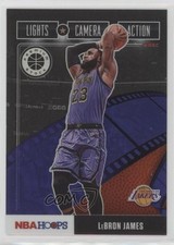 2019 Panini NBA Hoops Premium Stock Lights Camera Action Purple LeBron James oh4