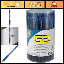 Premium Gel Roller Pens, Retractable Refillable, Bold 1mm Blue Ink, 36 Pack