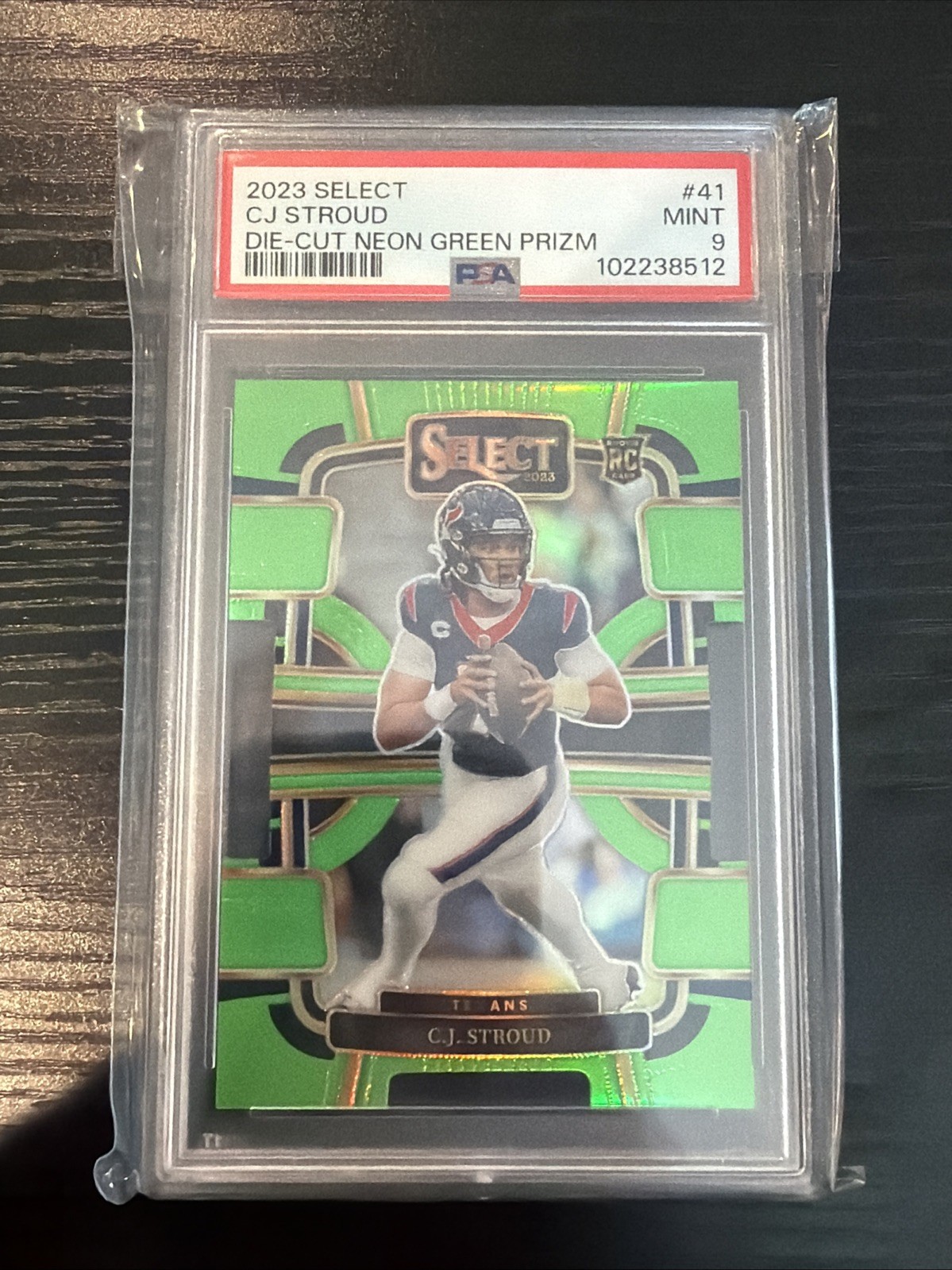 2023 Select Concourse C.J. Stroud #41 Neon Green Prizm Die-Cut /599 (RC) PSA 9