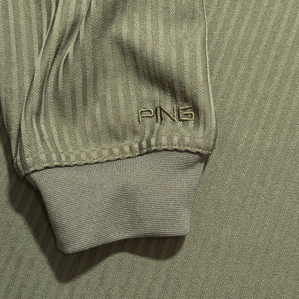 Camisa de golf Ping Collection Performance Dynamics L/S para hombre talla XL cuello falso oliva Foto 3 de 4