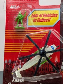 Micro Machines TOXIC CONTAINMENT CREW, Helicopter & Green Soldier READ DESCRIPTI
