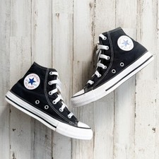 Converse Chuck Taylor All Star High Top Sneakers Kids Youth sz 1.5 Black Canvas