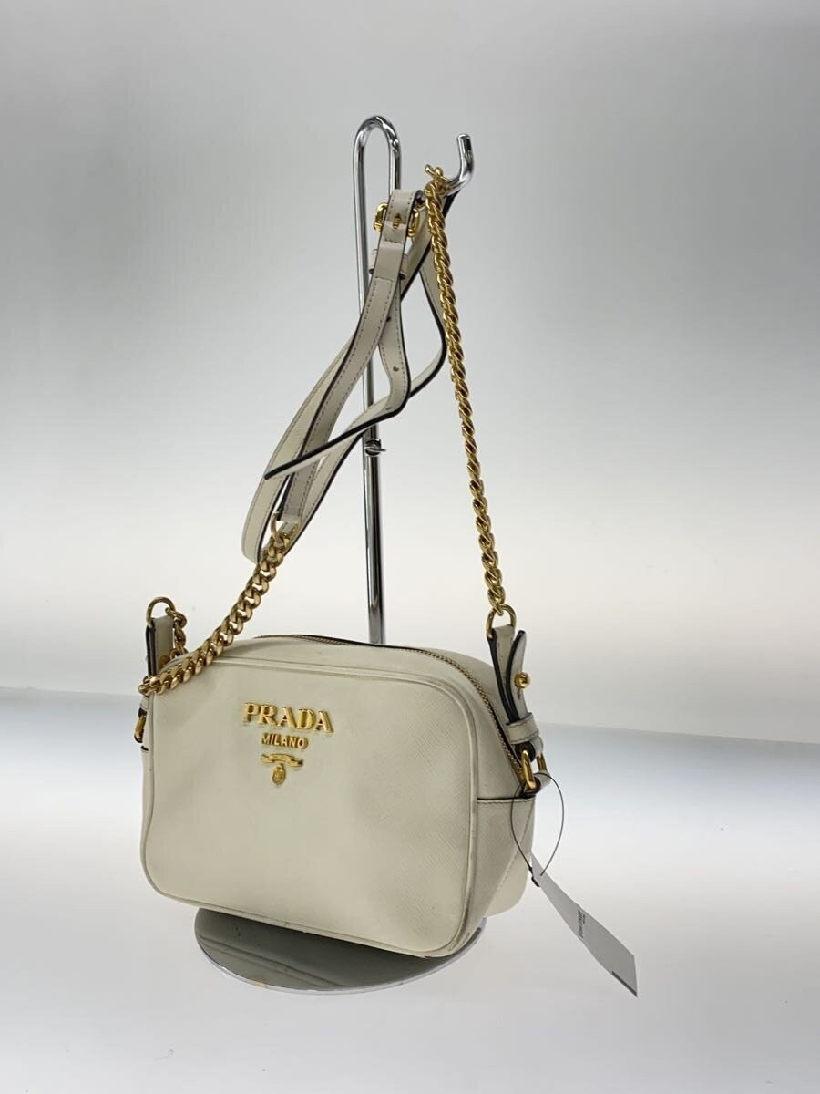 PRADA Shoulder Bag Leather WHT 1BH149 thumbnail 2