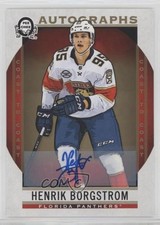 2018-19 O-Pee-Chee Coast to Canadian Tire Rookies Henrik Borgstrom #154 Auto 2d8