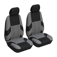 Front Car Seat Covers 2PCS Polyester Bucket Seat Protectors Gray