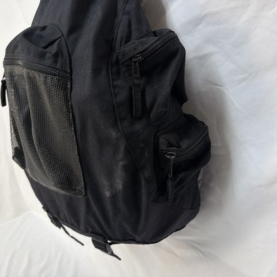 VINTAGE Y2K GAP BLACK NYLON SLING BACKPACK MESH POCKET TACTICAL