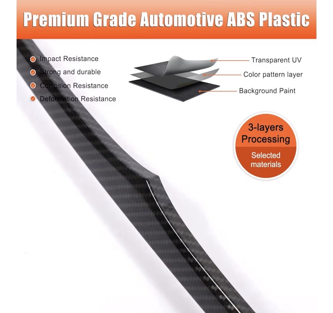 ABS Carbon Fiber Front Middle Grille Trim Cover For Maserati Ghibli 2018-2024