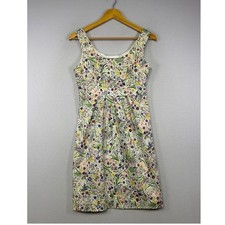 Cottagecore Petite Sophisticate Women 2P White Floral Sleeveless Sheath Dress