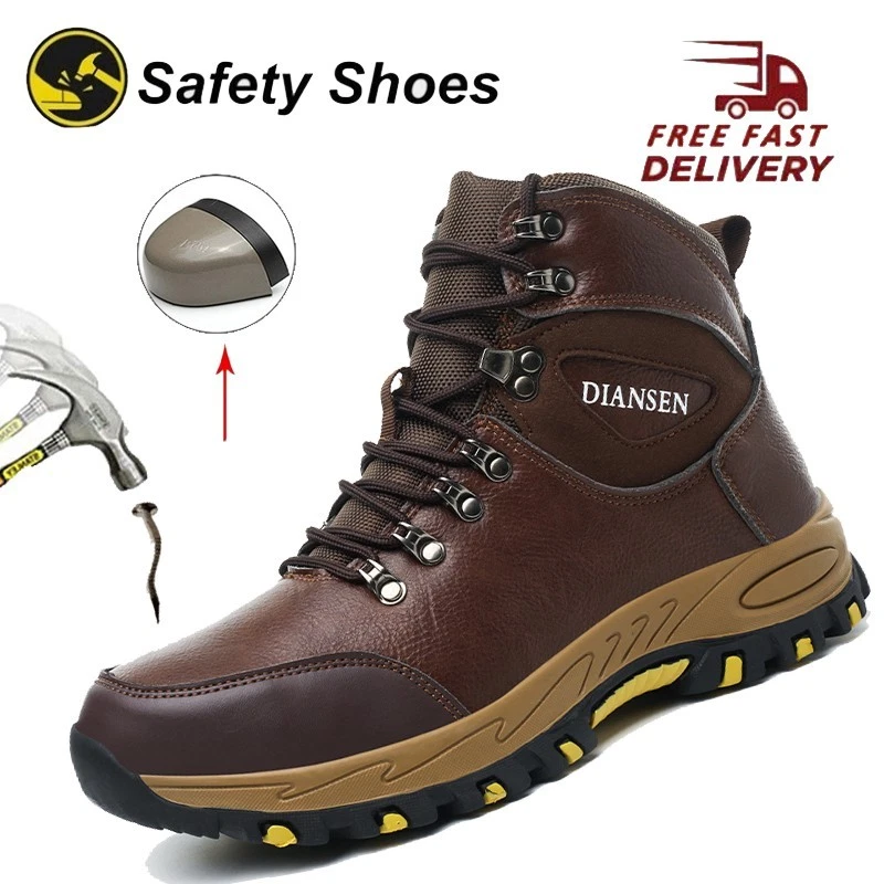 Mens Construction Work Shoes Safety Shoes Steel Toe Sneakers Puncture-Proof
