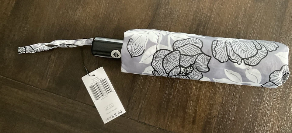 Nuevo con etiquetas Paraguas Vera Bradley Moon Shadow Meadow Automático Tamaño Completo Foto 4 de 4