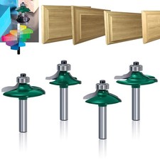 PEALIFE Router Bit Set Door Drawer Cabinet Front Edging 1/4 Inch Shank - 4 Bits