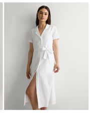 NWT Quince 100% European Linen Button Front Dress Size Small - White