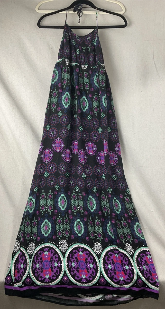 Robe Xhilaration Noire à Motifs Fleuris - Taille L, Manches Ouvertes, Grande Taille