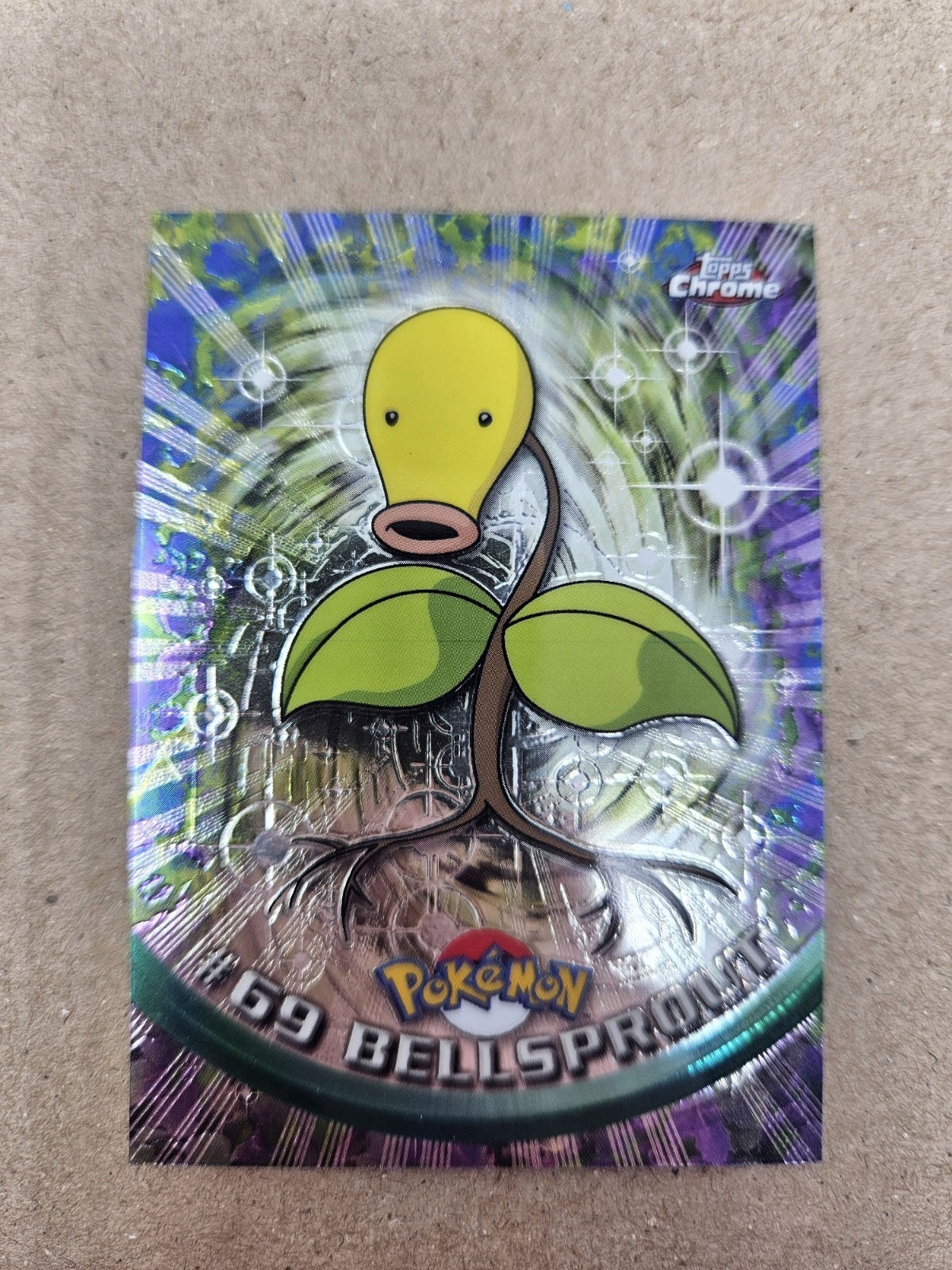 Bellsprout 69 Holo Topps Chrome TV Animation Edition Damaged