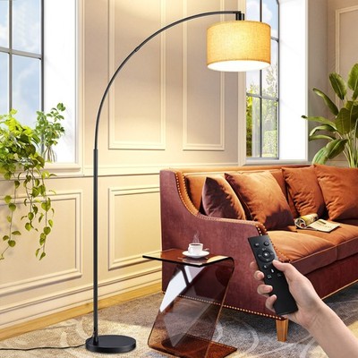 78.3  Modern Arc Floor Lamp with Remote,Tall Black Standing Lamp for Living Room