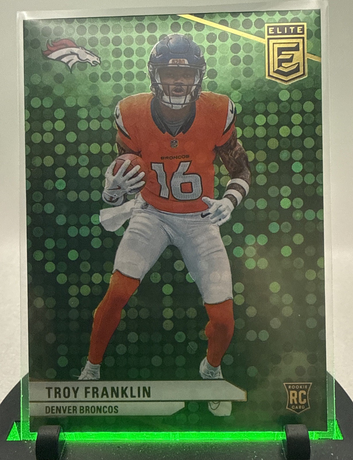2024 Donruss Elite #116 Troy Franklin Rookie Green Disco Denver Broncos