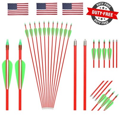28-inches Fiberglass Archery Target Arrows - Practice Arrow or Youth Arrow fo...