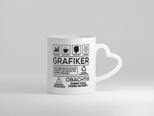 Achtung Probleme Grafiker | Grafik Design | Grafikdesign - Herz Tasse Weiß