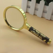 70mm 10X Handheld Reading Loupe Glasses with Wood Handle Magnifier