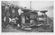 MOTOR SPORT S.C.H Davis's Crashed Invicta at Brooklands - Vintage Print 1931