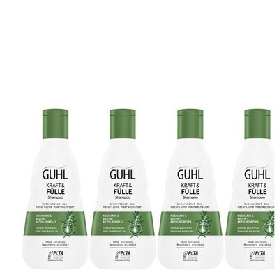 4x250ml Guhl Kraft & Fülle Shampoo | Unterstützt das natürliche Haarwachstum