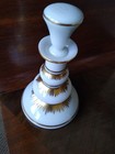 7" Antique Deco France Portieux Vallerysthal Gold Opaline Tiered Perfume Bottle — photo 2