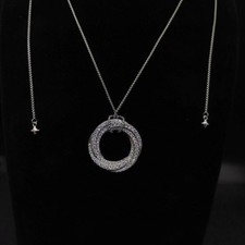 Gift/DavldYURMAN26mm Crossover Sterling/Silver Diamond Pendant Necklace