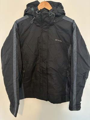 Columbia Omni-Shield Waterproof Hooded Jacket Zipped Pockets Black/Grey 2X