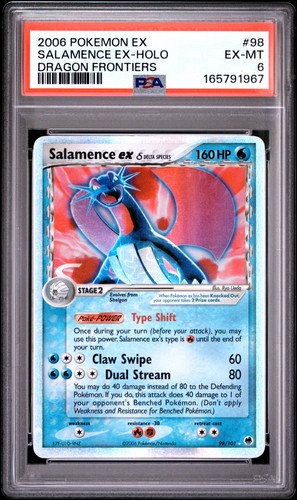 2006 POKEMON EX DRAGON FRONTIERS #98 SALAMENCE EX-HOLO PSA 6
