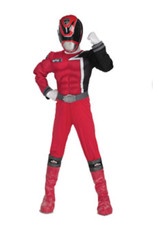 Boys Red Power Ranger WITH Mask  Muscles, Size M 7-8 , BRAND NEW