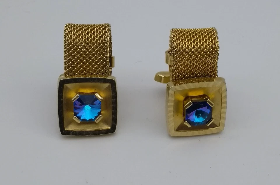 N7 Manschettenknöpfe mit Strasssteine für Herren Messing - Bild 2 von 4