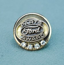 Vintage Ford Motor Company 10k Gold Parts Award Pin Diamond Colored Stones 2.16g