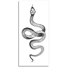 Fashion Realistic Big Size Black Snake Temporary Tattoo Stickers for Women Men W