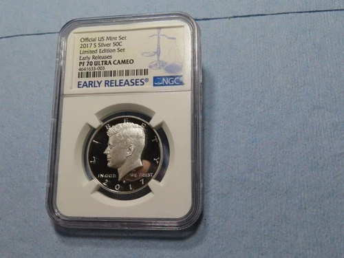 2017 S SILVER NGC PF70 ULTRA CAMEO PROOF KENNEDY HALF DOLLAR LIMITED EDITION SET