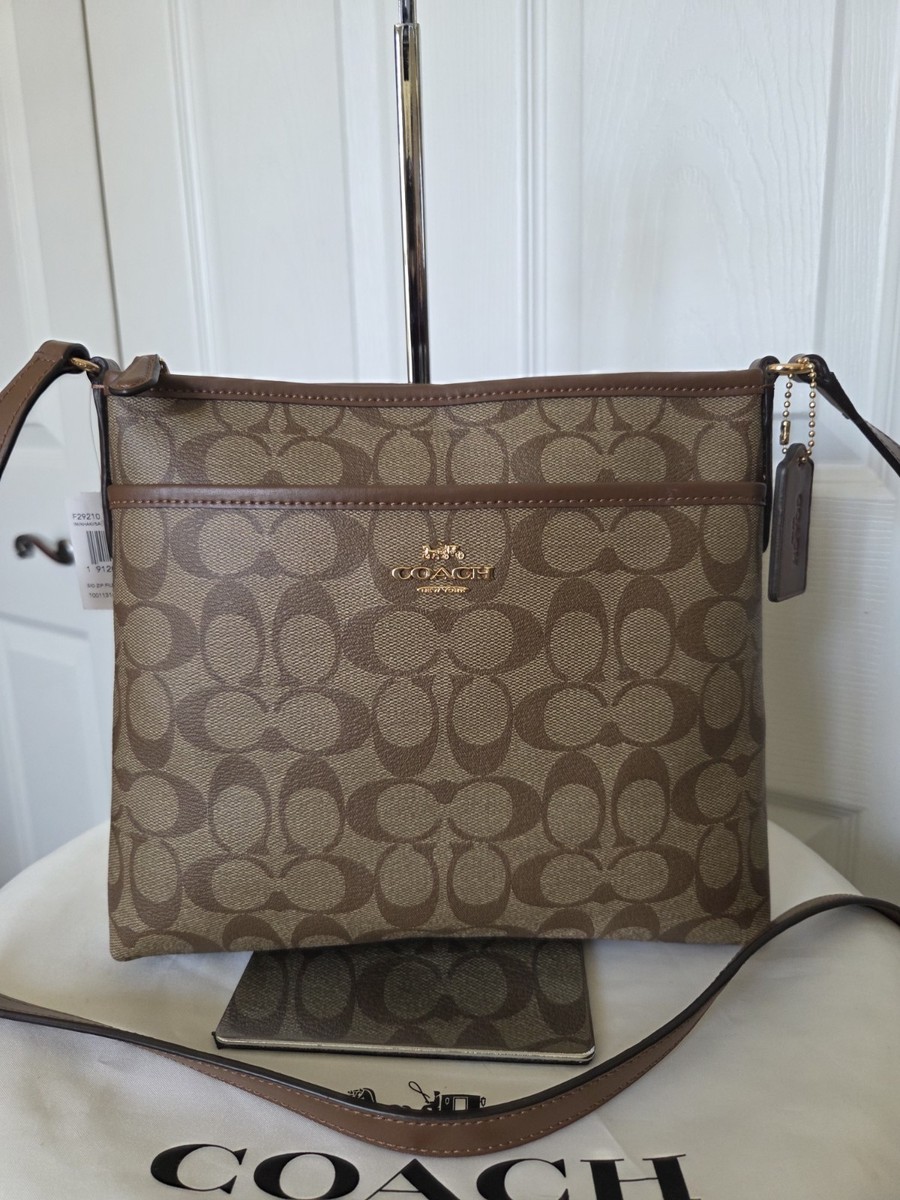NEW Coach File Shoulder Crossbody Bag Signature Canvas F29210