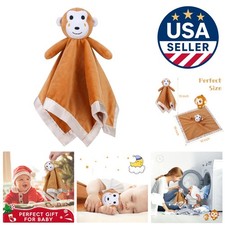 Cute 16-Inch Monkey Security Blanket Lovey - Ideal for Soothing Sleep for Babies