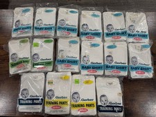 Huge Lot Vintage Gerber NEW Baby Shirt Training Pants Underwear Cotton 70’s 80’s