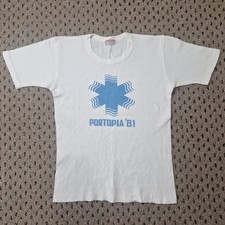 Vtg 80s Joy Print Portopia 81 T-shirt Kobe Ja...