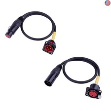 D-Type Panel Mount to Male/Female Connector Cable Ultra Flexible 3pin