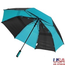 Automatic Open 2 Person Wind Resistant Umbrella Vented Canopy Carry Case UPF 50