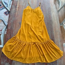 Urban Outfitters Mustard Velvet Madeline Cami Slip Dress Small