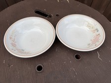 2 X Vintage Boots Hedge Rose 8” Cereal Bowl Dish - Great Condition