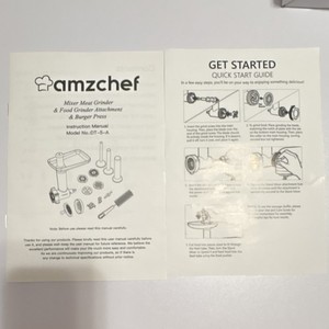 amzchef DT-5-A Stand Mixer Meat Grinder Attachment, Silver, Burger Press Kit