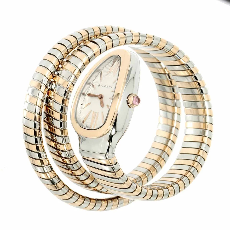 BVLGARI Serpenti Tubogas 102236 Cuarzo K18PG Cuarzo Esfera Plateada 90297941 Foto 3 de 4