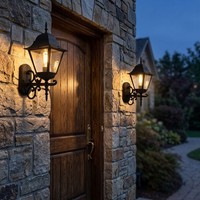 Wandleuchte Wandlampe AußEn Gartenleuchte Laterne Glas 1 Flammig Led 2Er Set